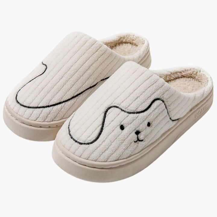 Damen Hausschuhe mit Plüschfutter und rutschfester Sohle