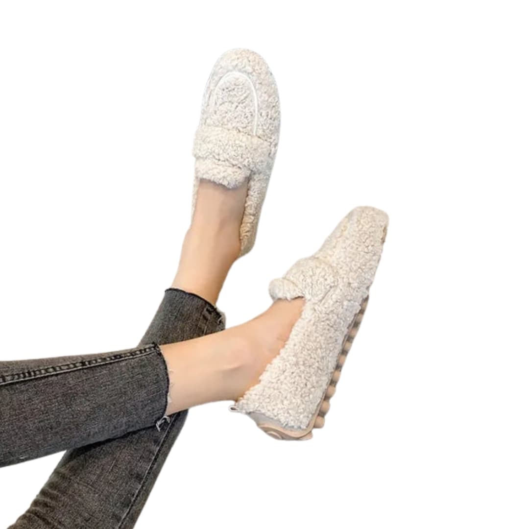 Damen Hausschuhe zum Hineinschlüpfen mit Strukturfläche