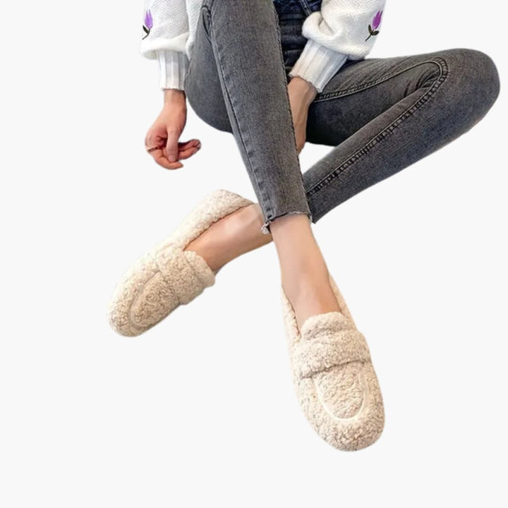 Damen Hausschuhe zum Hineinschlüpfen mit Strukturfläche