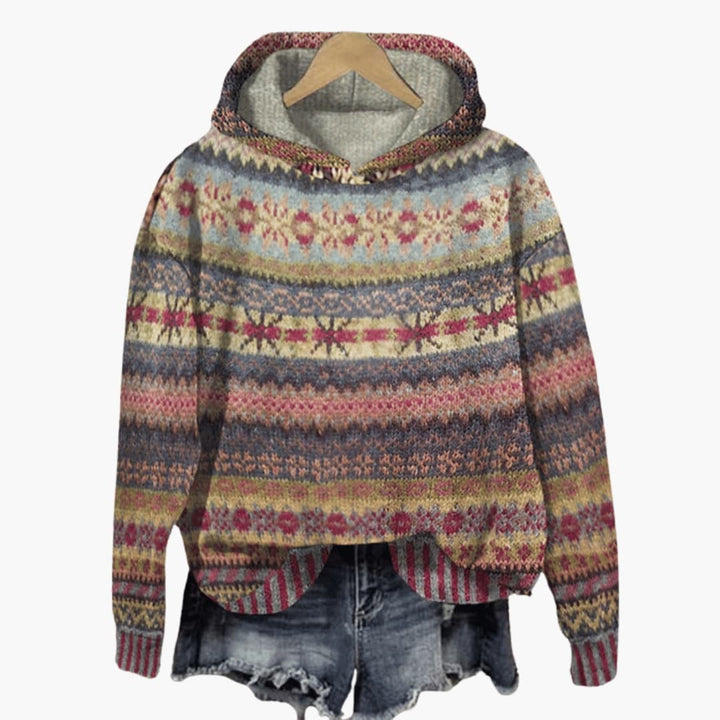 Damen Hoodie im Pullover-Stil mit gemusterter Oberfläche