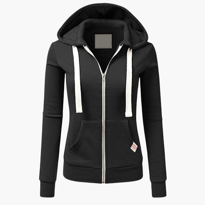 Damen Hoodie mit Frontreißverschluss und Kängurutasche