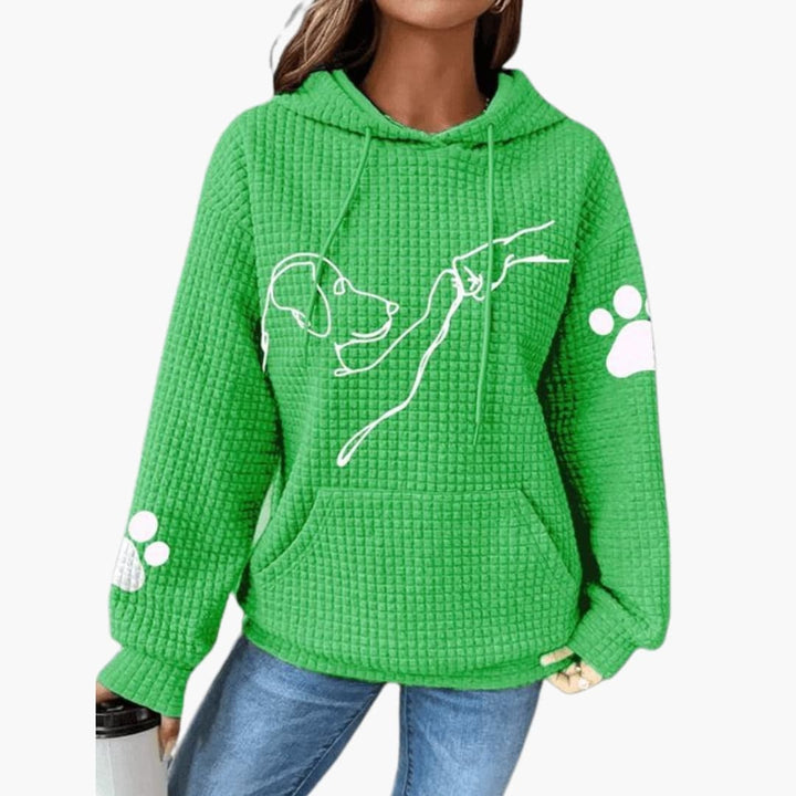 Damen Hoodie mit Hundemotiv und Kängurutasche