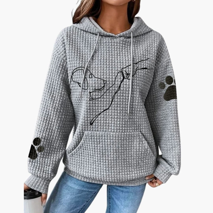 Damen Hoodie mit Hundemotiv und Kängurutasche