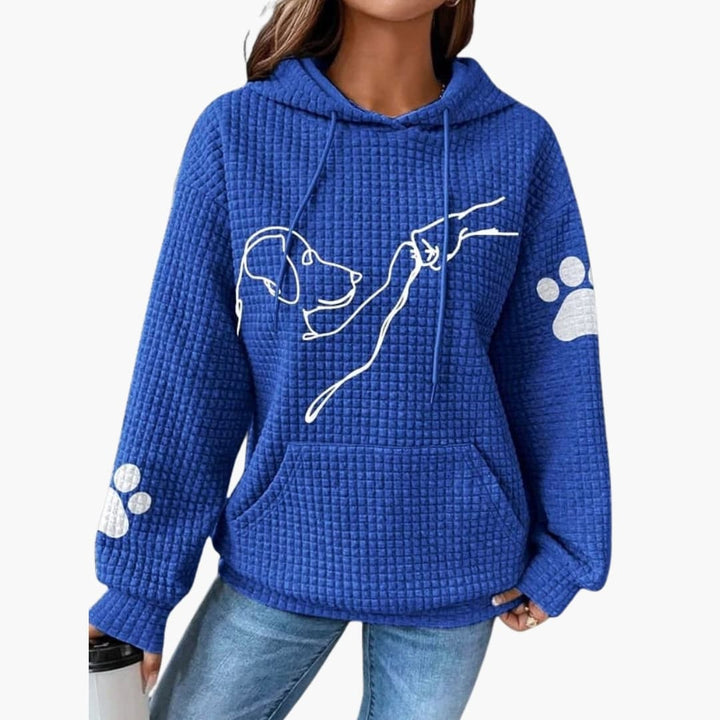 Damen Hoodie mit Hundemotiv und Kängurutasche