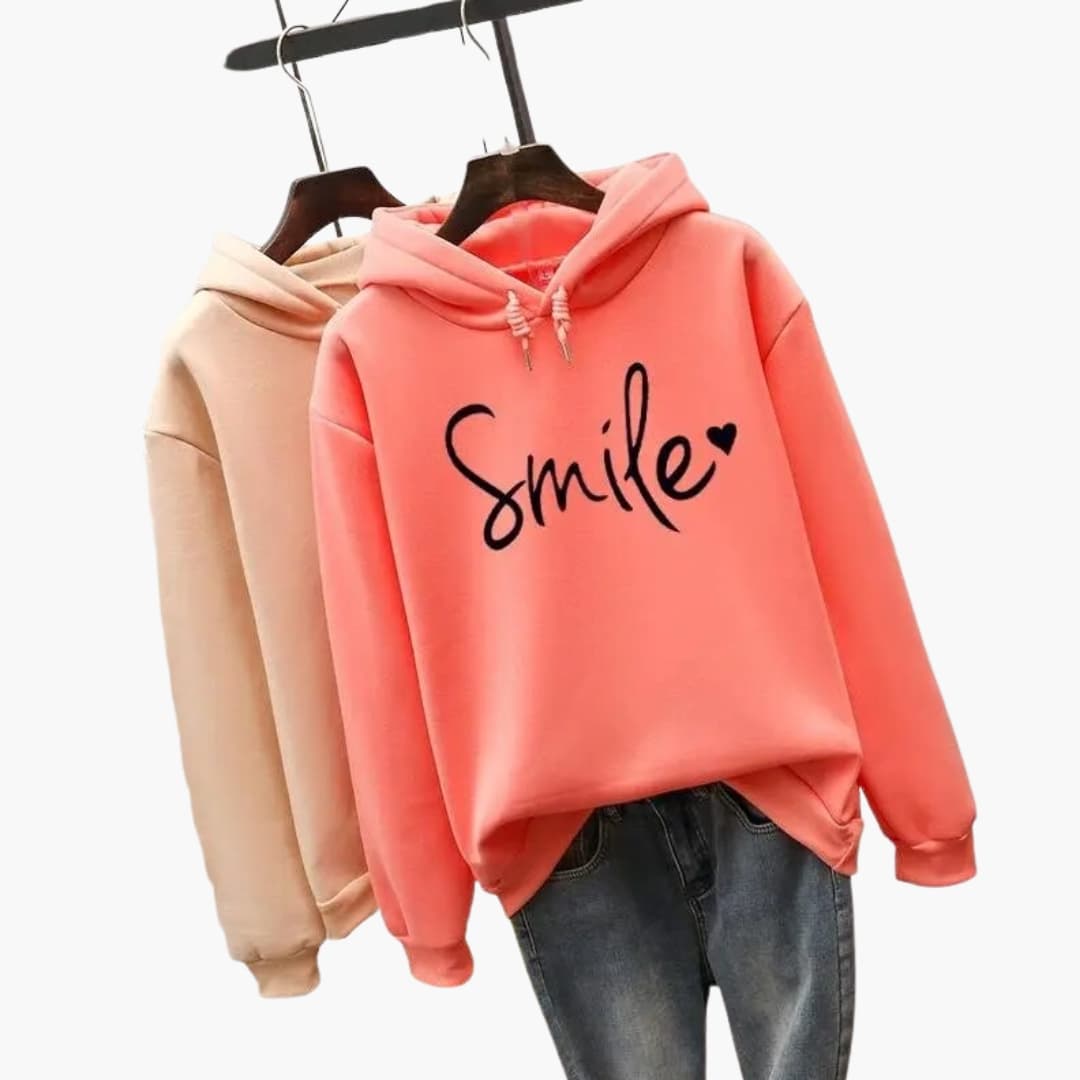 Damen Hoodie mit Kapuze und Frontprint