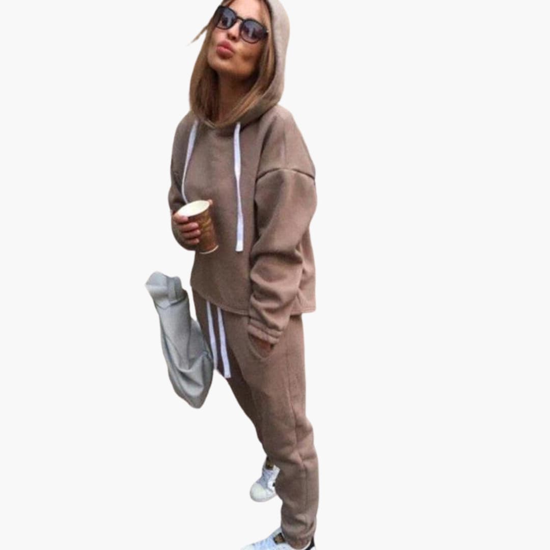 Damen Hoodie und Jogger Set mit Kordelzügen
