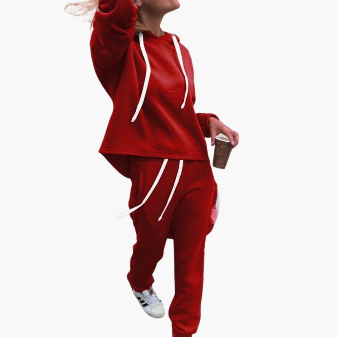 Damen Hoodie und Jogger Set mit Kordelzügen