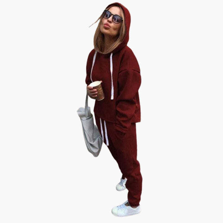 Damen Hoodie und Jogger Set mit Kordelzügen