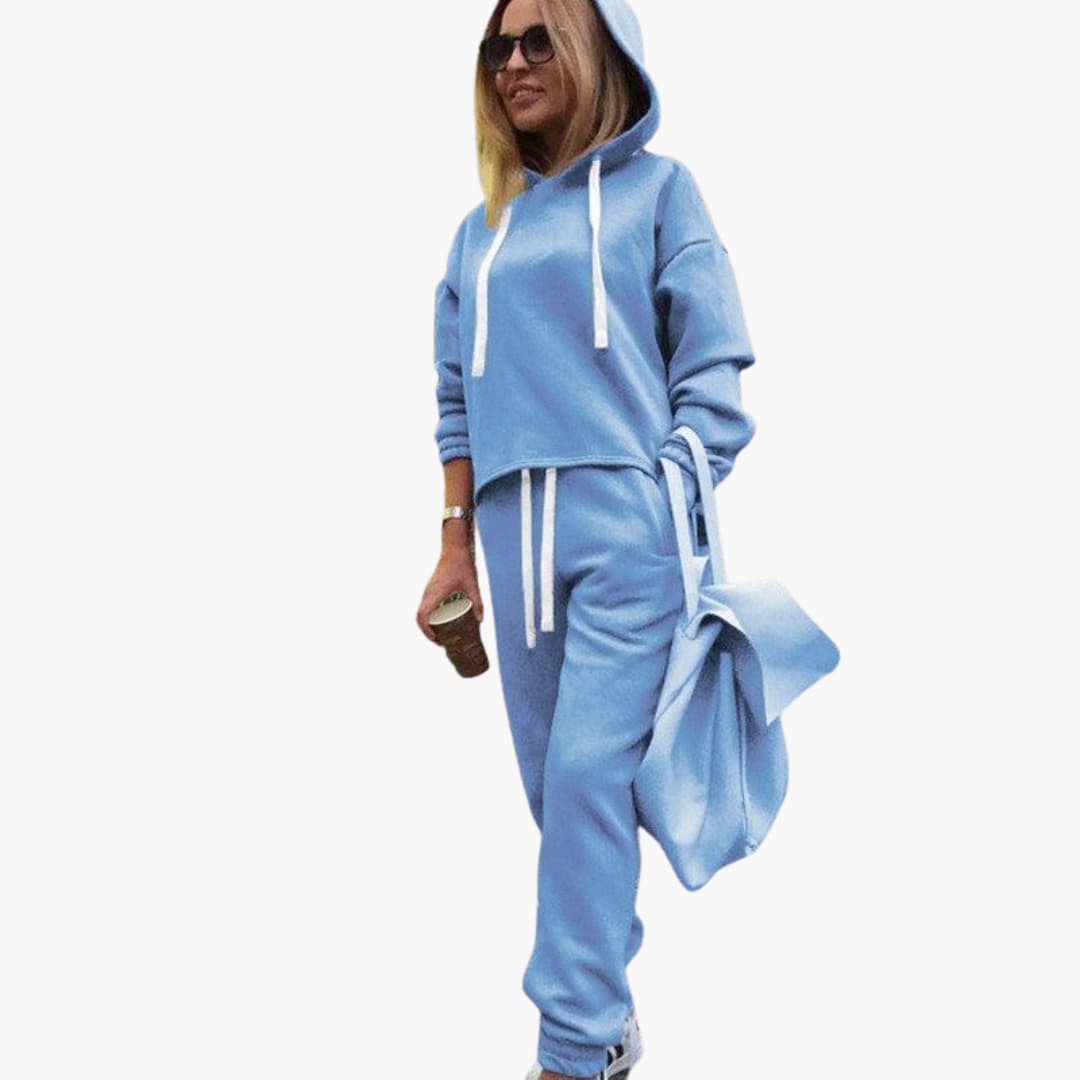 Damen Hoodie und Jogger Set mit Kordelzügen