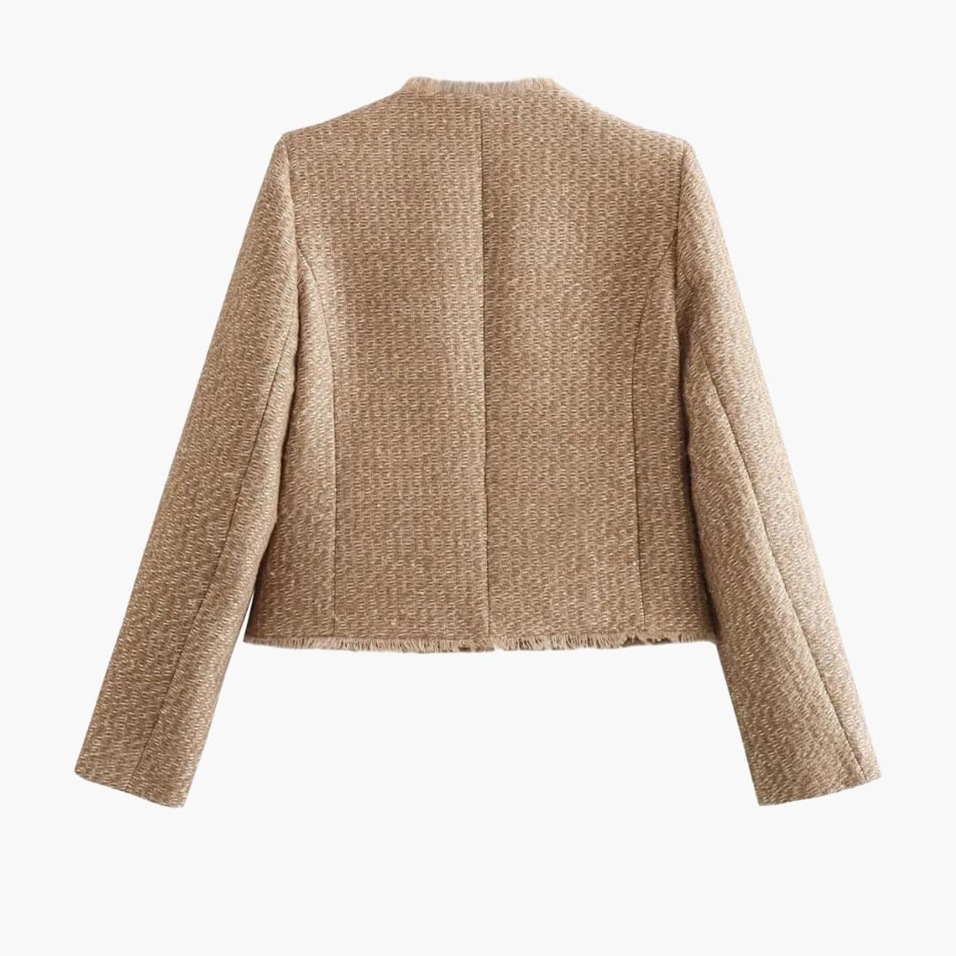 Damen Jacke im Tweed Stil mit Taschen