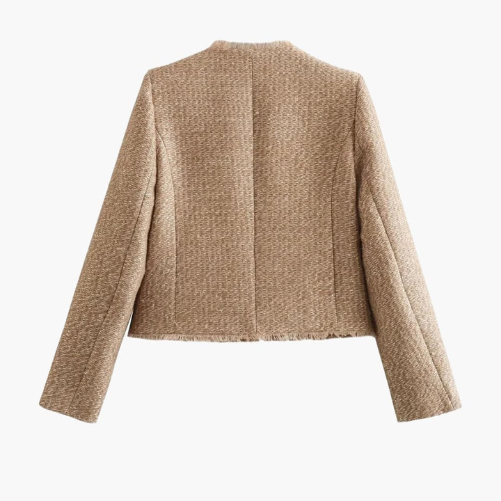 Damen Jacke im Tweed Stil mit Taschen