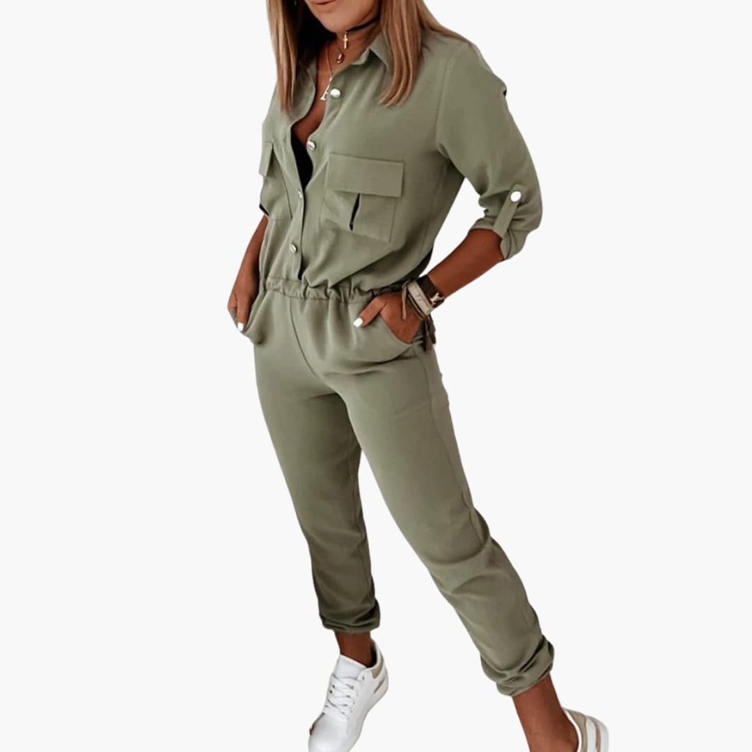 Damen Jumpsuit mit Knopfleiste