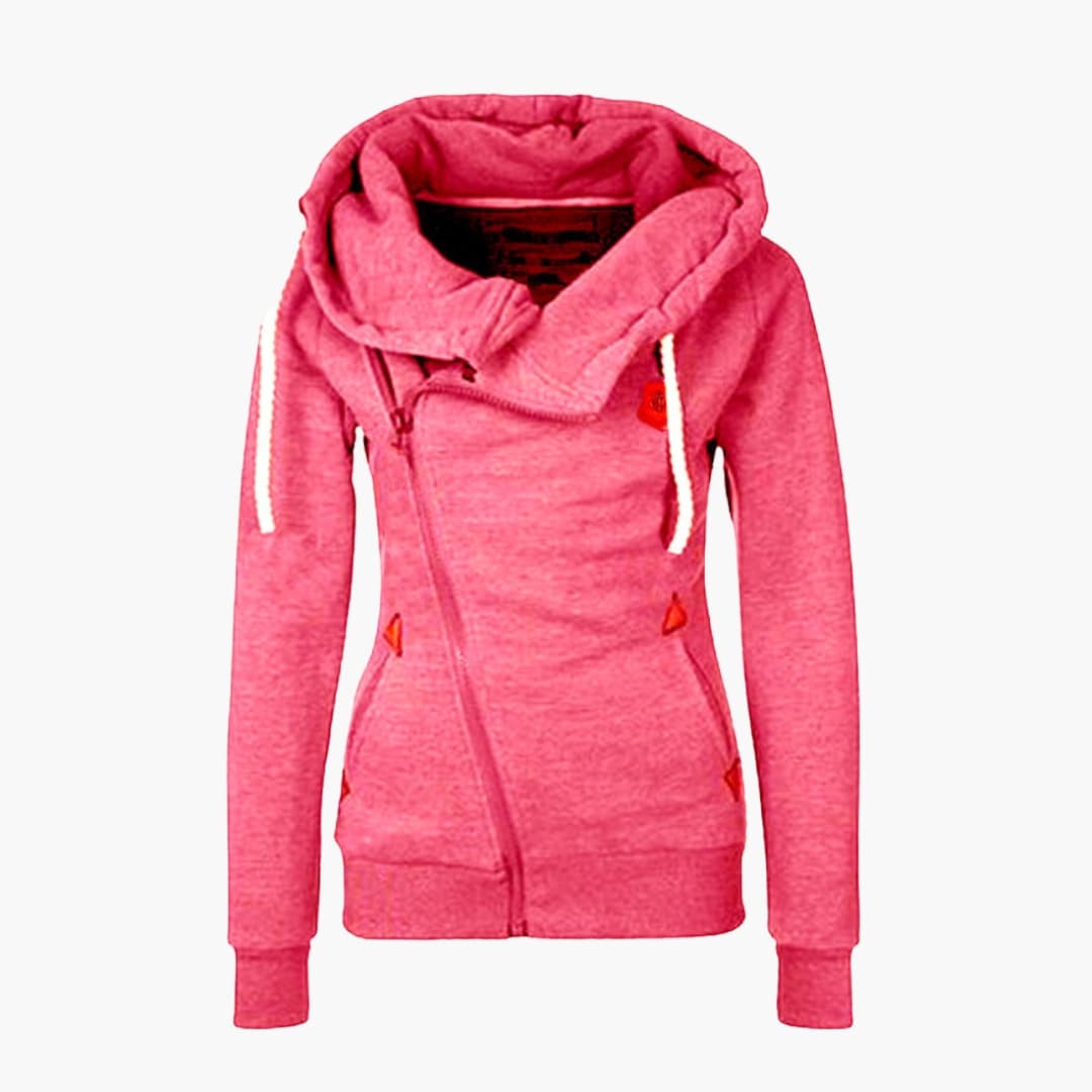 Damen Kapuzenjacke mit Reißverschluss und Kordelkapuze