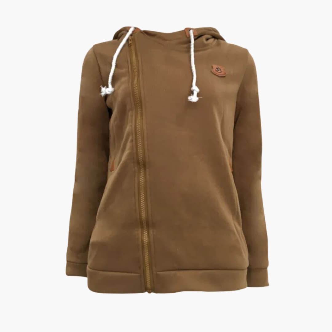 Damen Kapuzenjacke mit Reißverschluss und Kordelkapuze