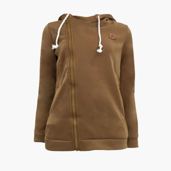 Damen Kapuzenjacke mit Reißverschluss und Kordelkapuze