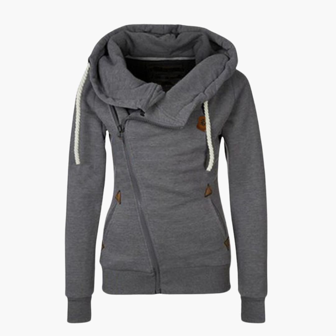 Damen Kapuzenjacke mit Reißverschluss und Kordelkapuze