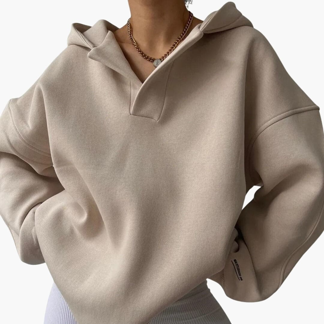 Damen Kapuzenpullover mit Kapuze und überschnittenen Schultern