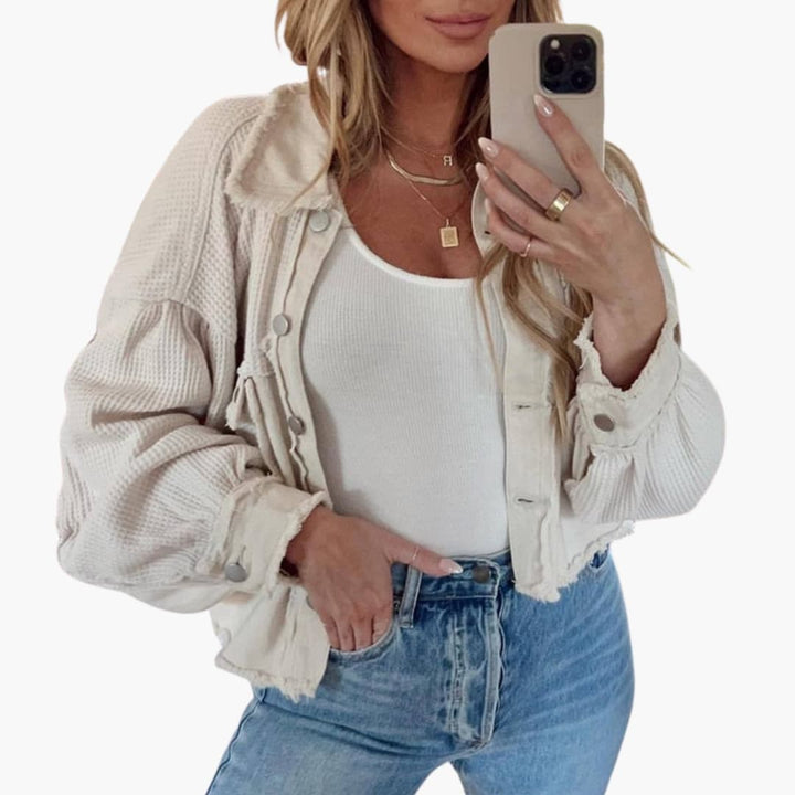 Damen Kurzjacke mit Puffärmeln