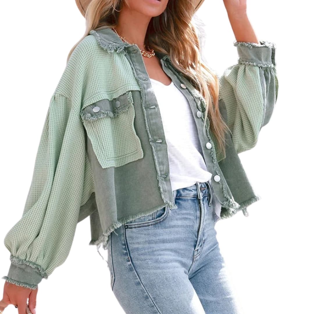 Damen Kurzjacke mit Puffärmeln