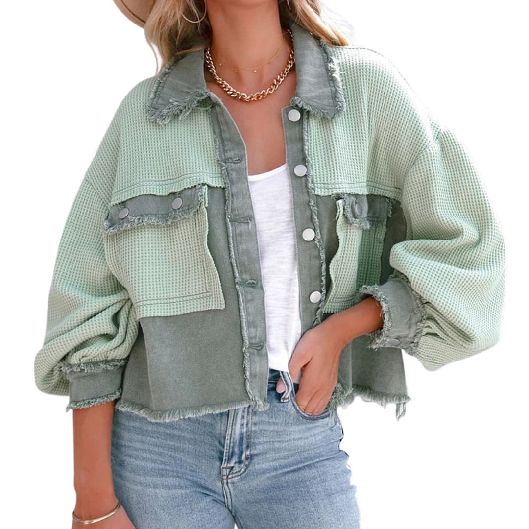 Damen Kurzjacke mit Puffärmeln