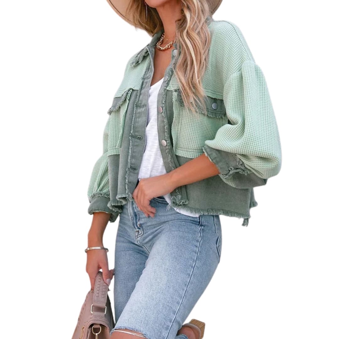 Damen Kurzjacke mit Puffärmeln