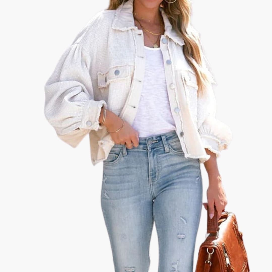 Damen Kurzjacke mit Puffärmeln