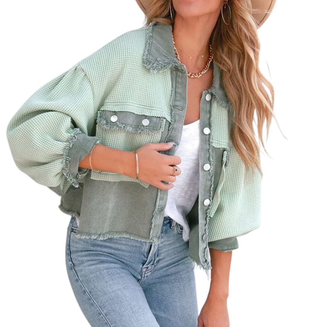 Damen Kurzjacke mit Puffärmeln