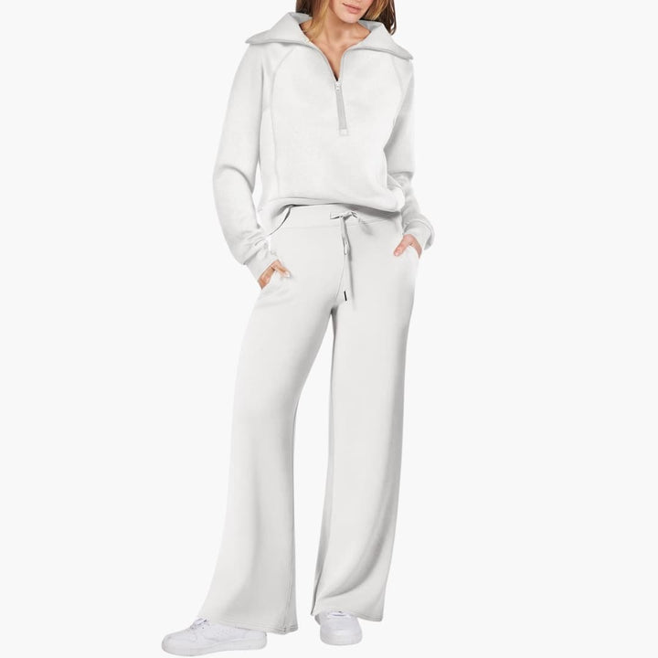 Damen Lounge Set mit Half Zip und weiter Hose