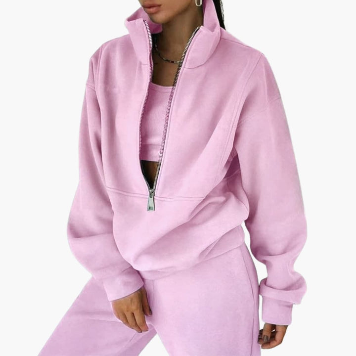 Damen Lounge Set mit Half Zip Sweatshirt