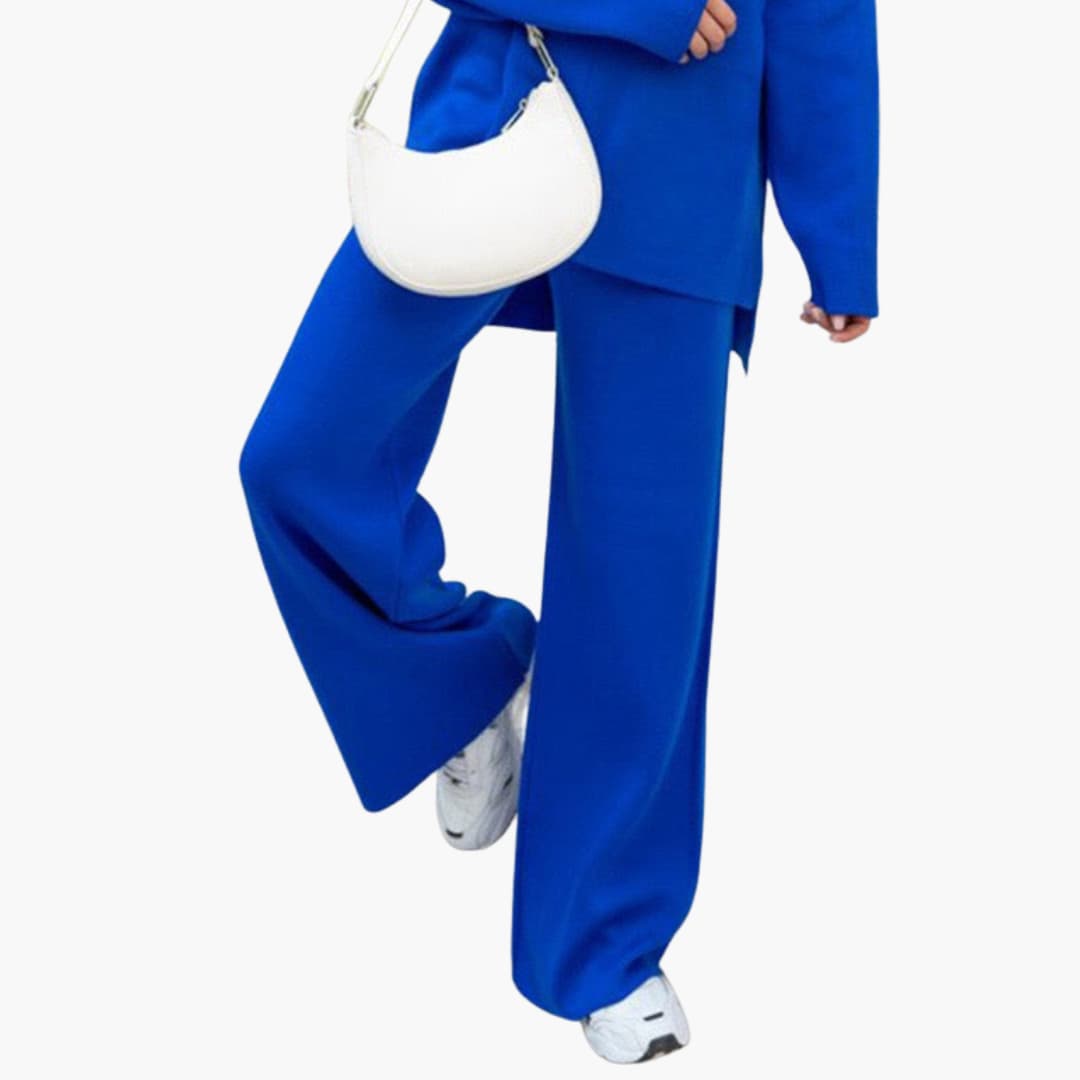 Damen Loungewear Set mit Pullover und weitem Bein Hosen