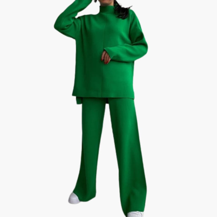 Damen Loungewear Set mit Pullover und weitem Bein Hosen