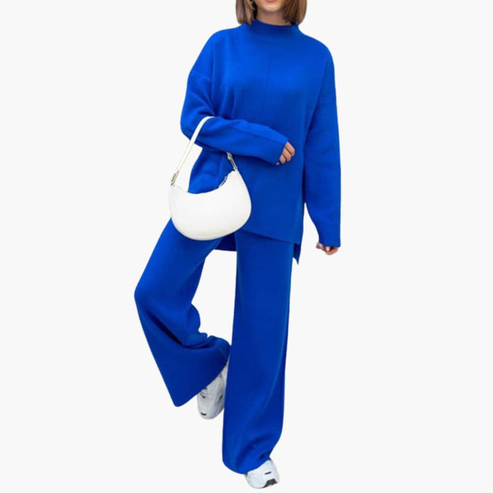 Damen Loungewear Set mit Pullover und weitem Bein Hosen