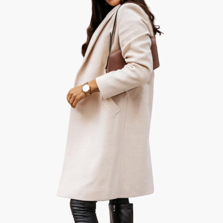 Damen Mantel lang mit Reverskragen