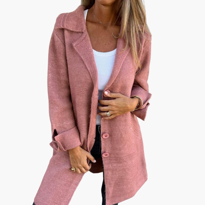 Damen Mantel mit Knopfverschluss und Vordertaschen