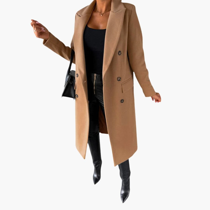 Damen Mantel mit Reverskragen und Knopfverschluss vorne