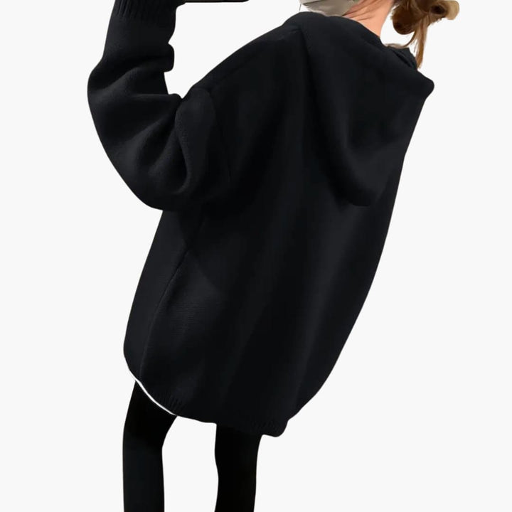 Damen Oversize Hoodie mit Smiley Print