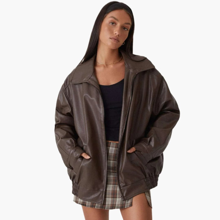 Damen Oversize Jacke mit weitem Kragen