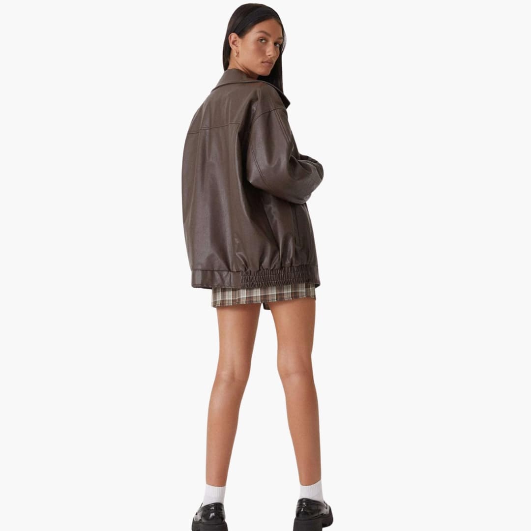 Damen Oversize Jacke mit weitem Kragen