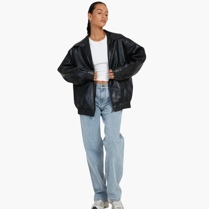 Damen Oversize Jacke mit weitem Kragen