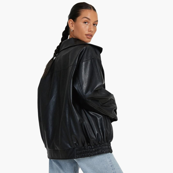 Damen Oversize Jacke mit weitem Kragen