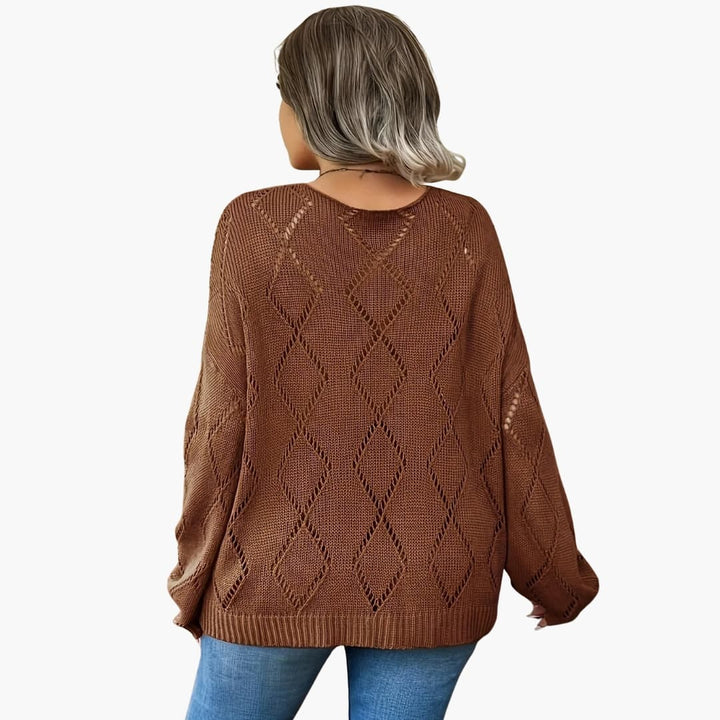 Damen Oversize Pullover mit Rundhals und langen Ärmeln