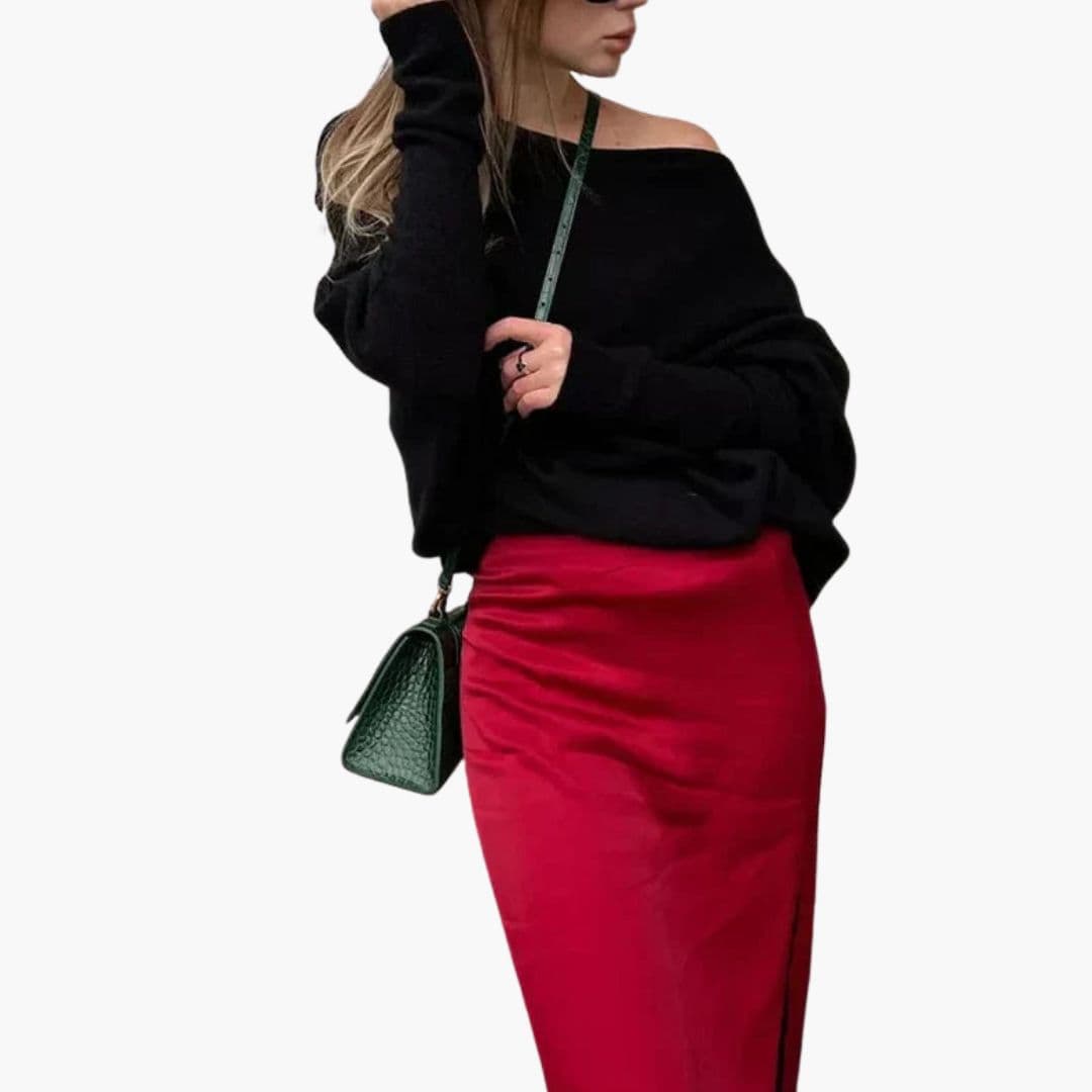 Damen Oversize Pullover mit weitem Ausschnitt