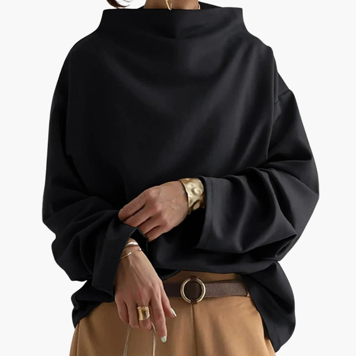 Damen Oversize Pullover mit weitem Kragen