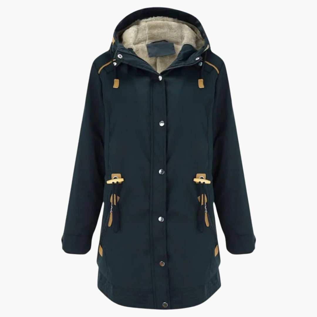 Damen Parka Jacke mit Knopfverschluss