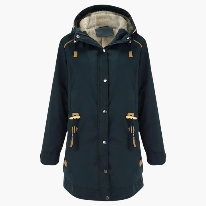 Damen Parka Jacke mit Knopfverschluss