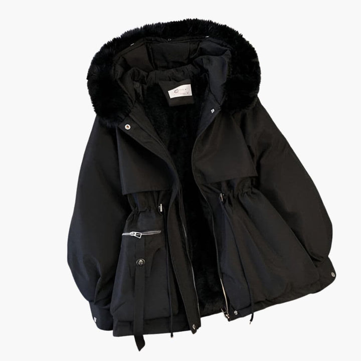 Damen Parka mit Kapuze und Taillenzug