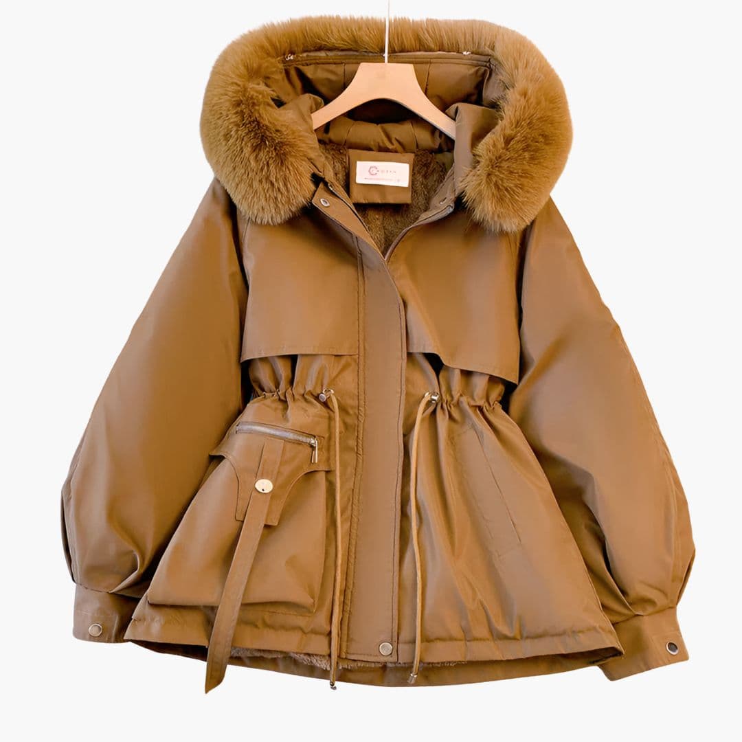 Damen Parka mit Kapuze und Taillenzug