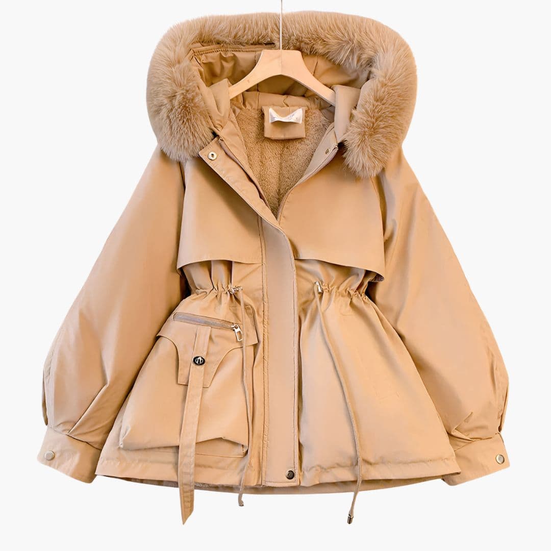 Damen Parka mit Kapuze und Taillenzug
