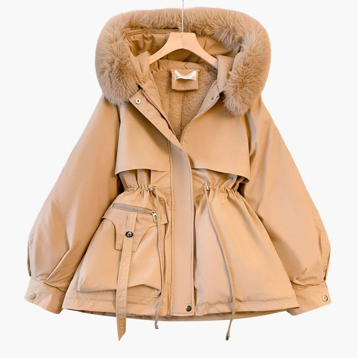 Damen Parka mit Kapuze und Taillenzug