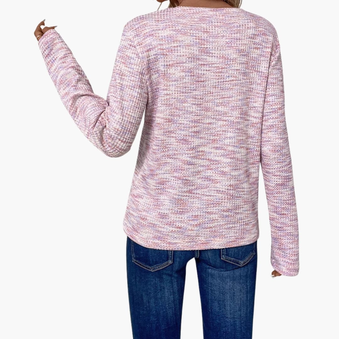 Damen Pullover mit Halbzipp und strukturierter Oberfläche